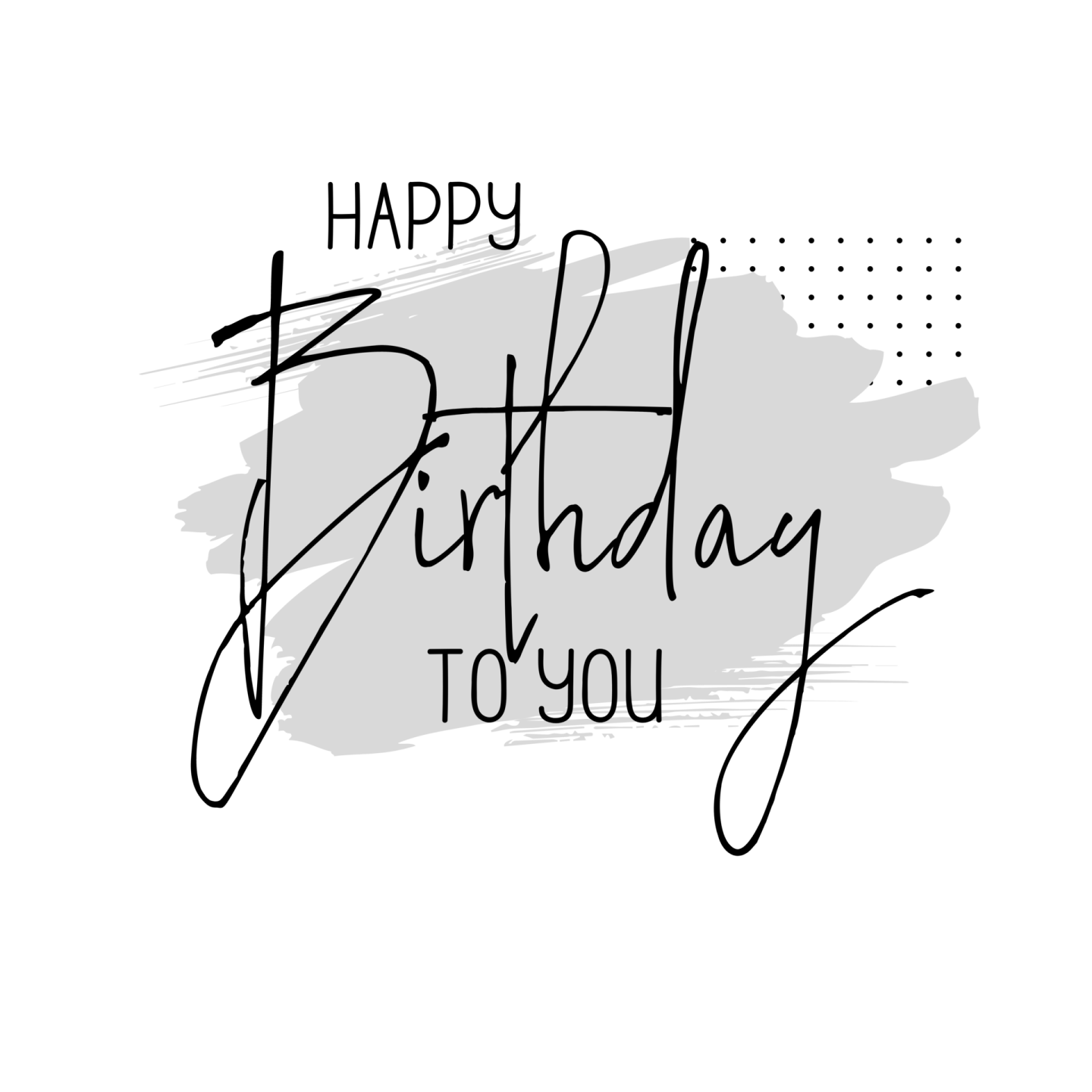 a black and white birthday card with the words happy birthday