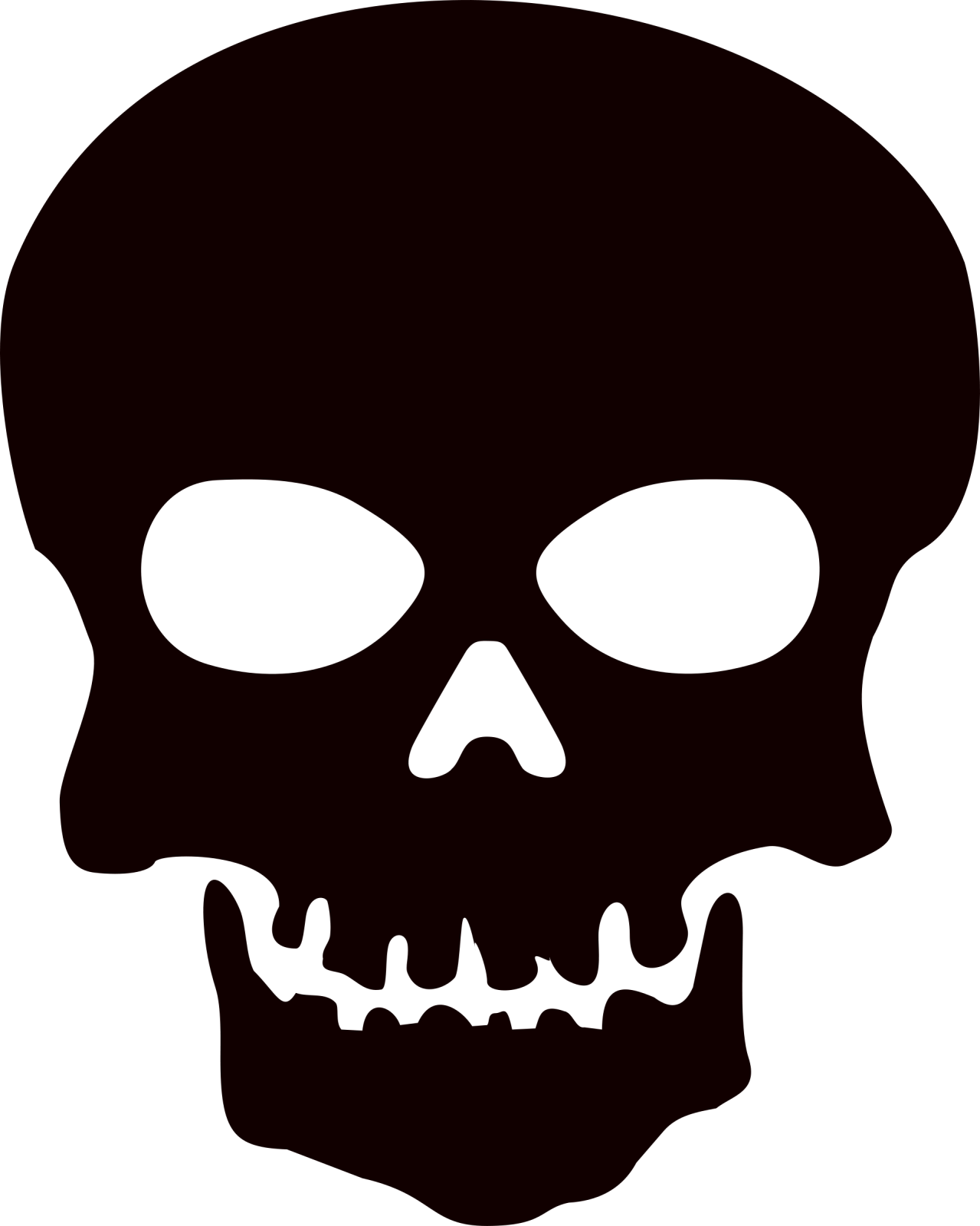 a skull silhouetted on a white background