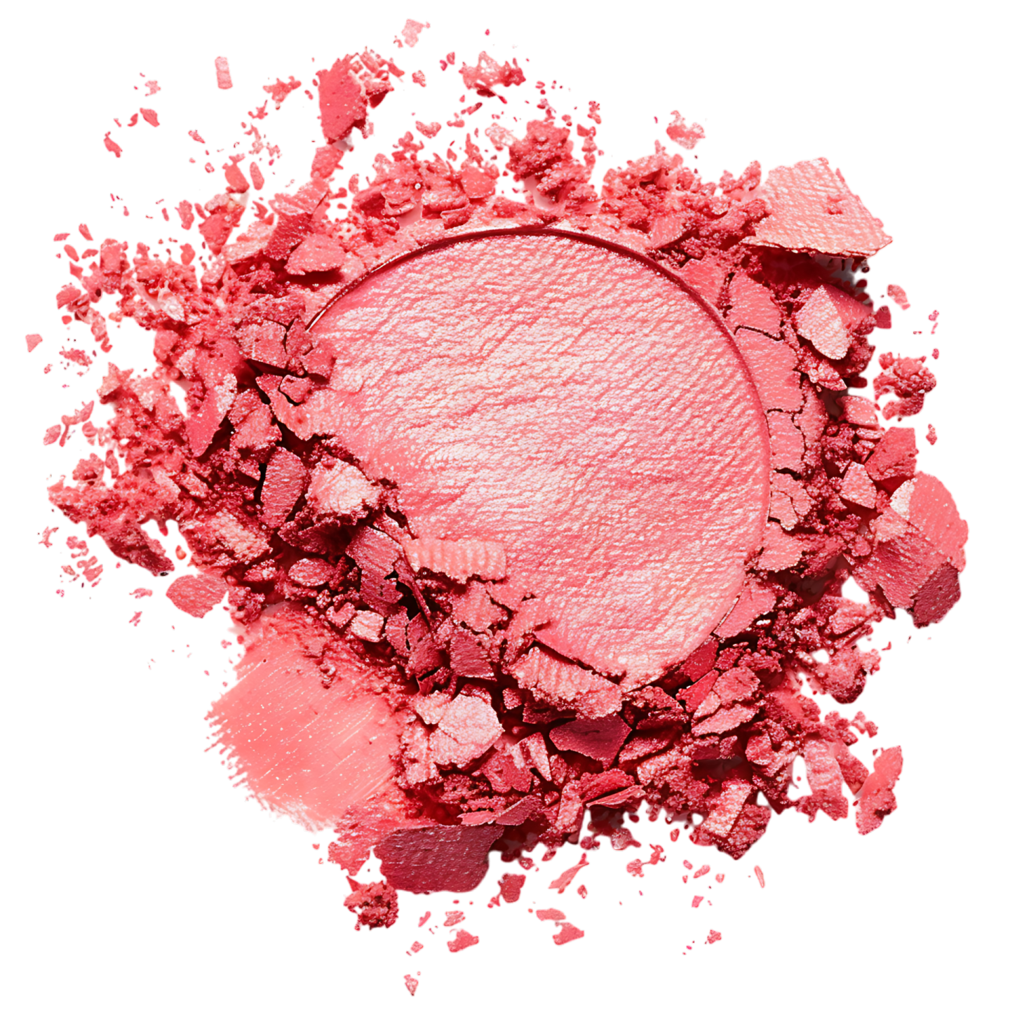 a close up of a pink eye shadow on a white background