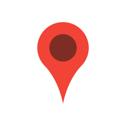 a red pin on a white background