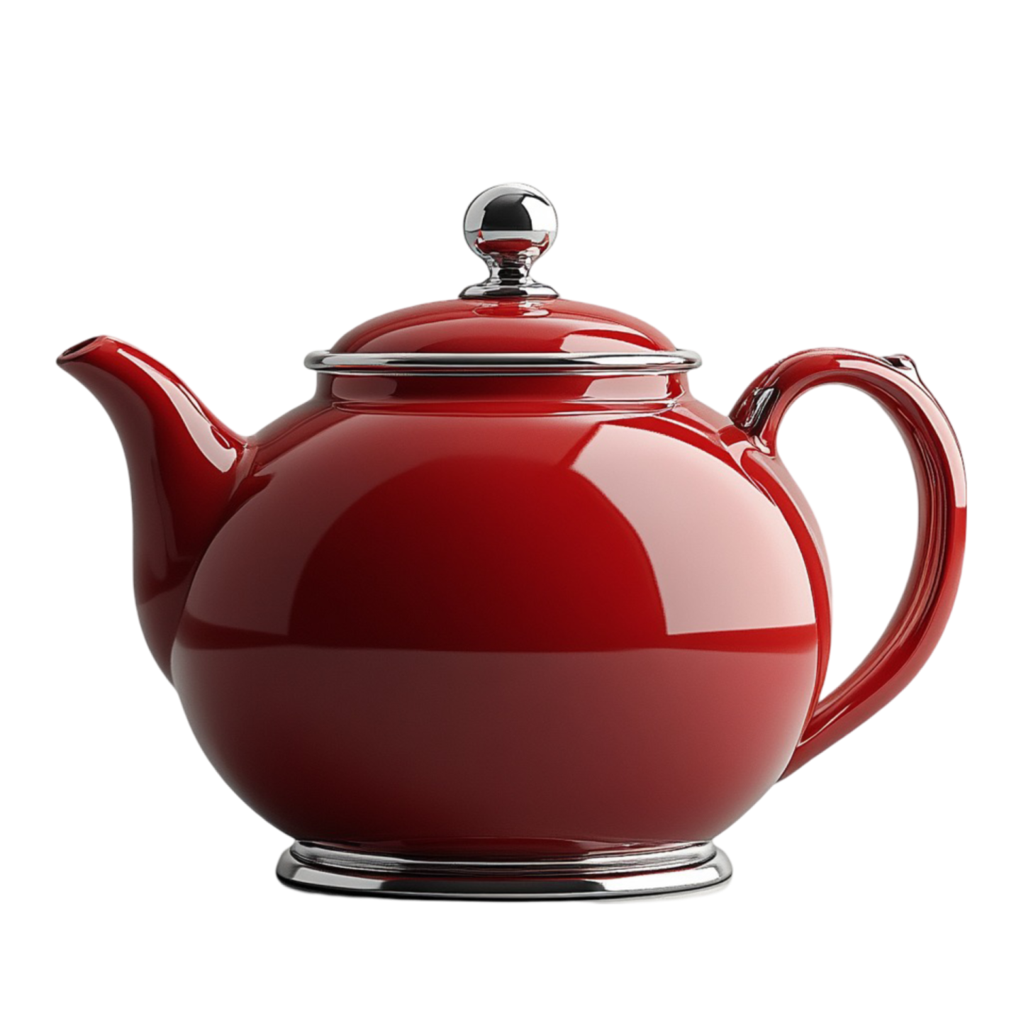a red teapot on a white background