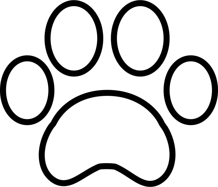 a black and white paw print