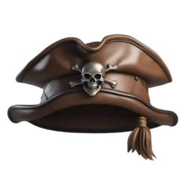 a pirate hat with a skull on it