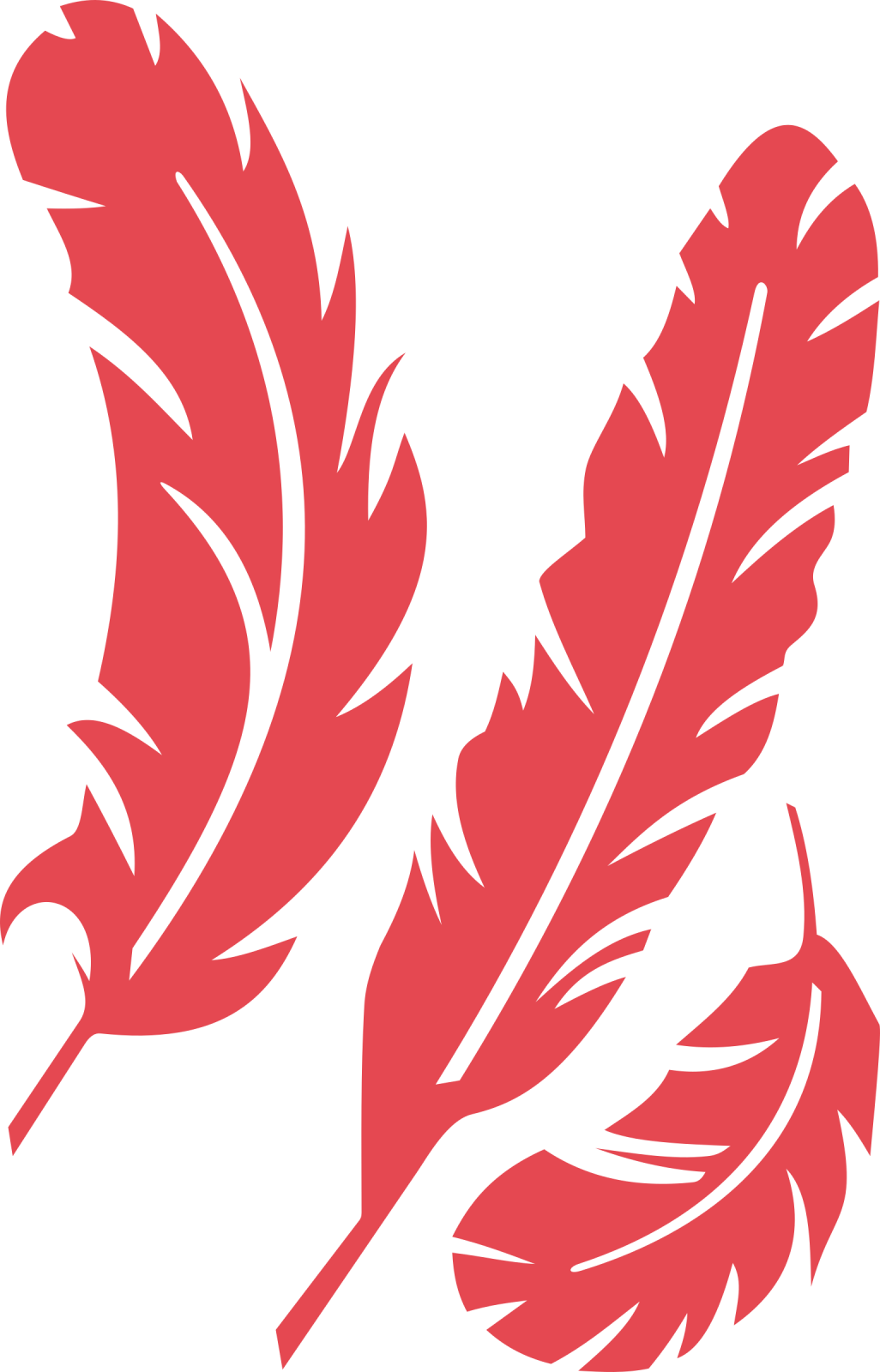 two red feathers on a white background