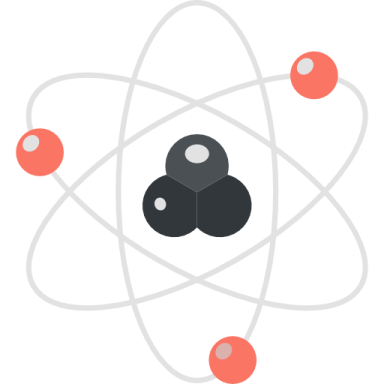 a black and white image of an atom molecule