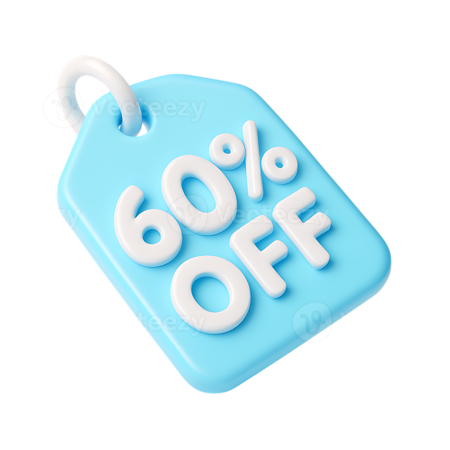 a blue and white dog tag with the word sale on it