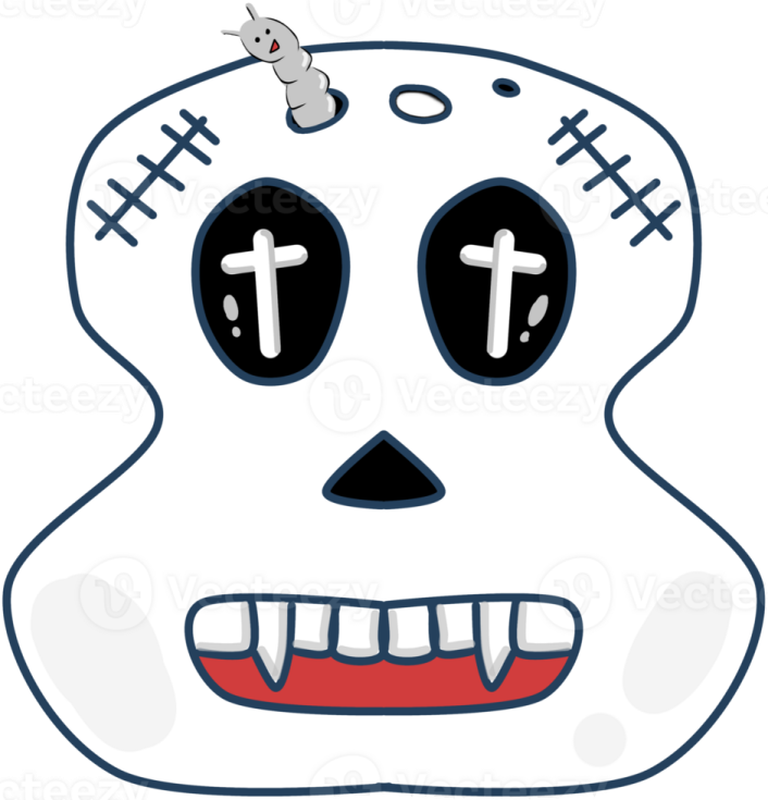 a cartoon character with big eyes and teeth