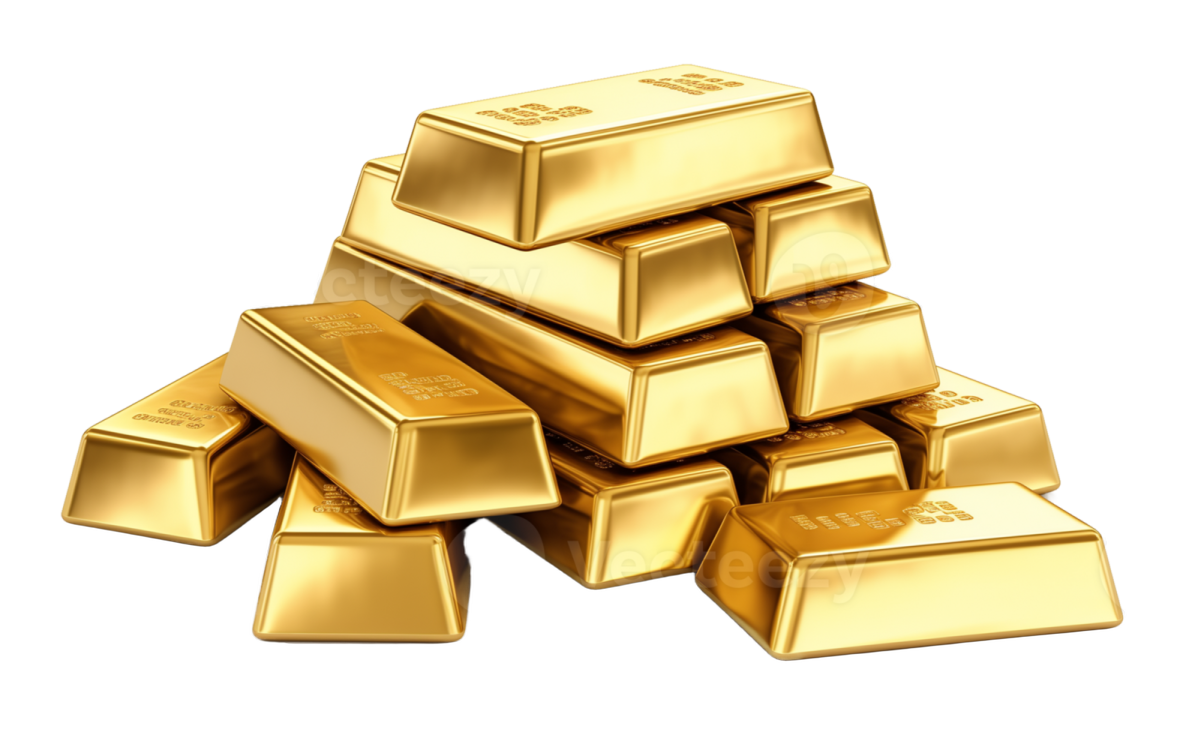 a pile of gold bars
