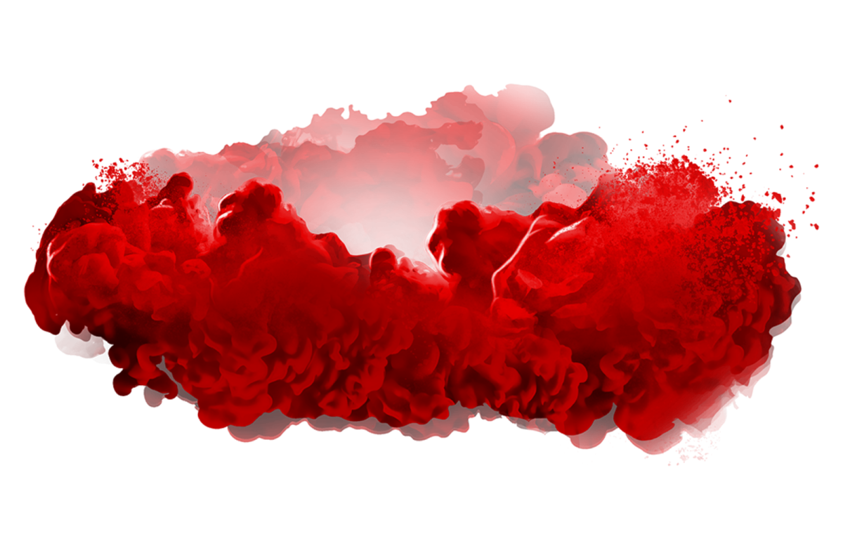 red ink on a white background