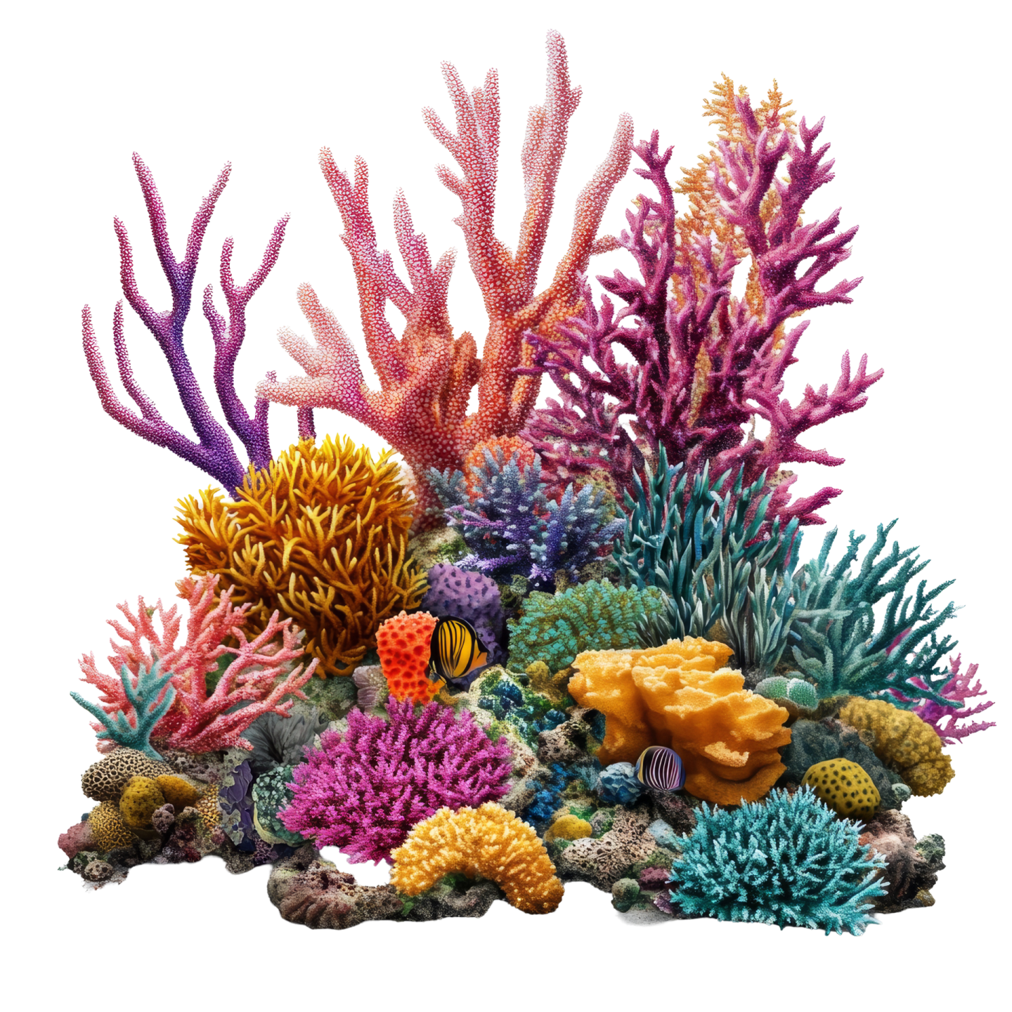 a coral reef with many colorful corals