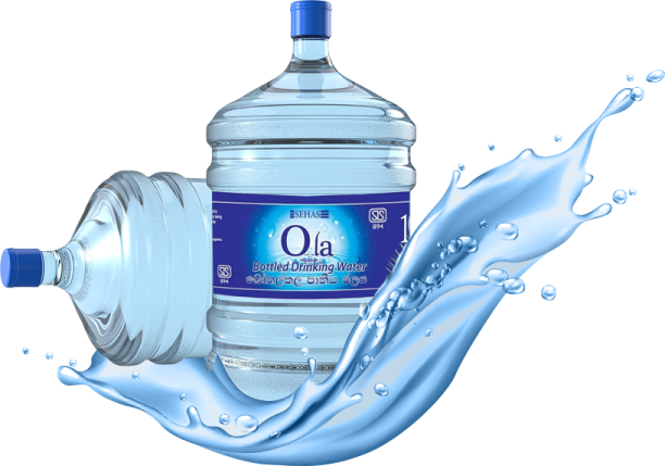 a bottle of water next to a splash