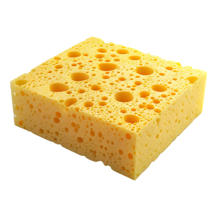 a piece of cheese on a white background
