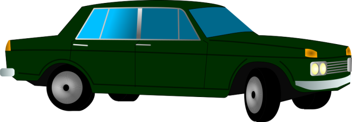 a green car on a white background