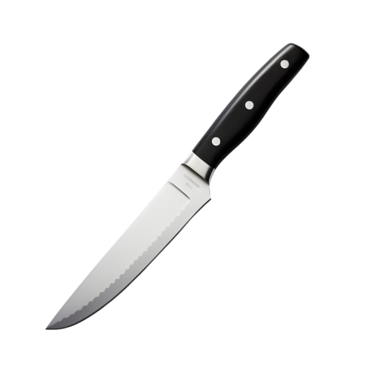a black and white knife on a white background
