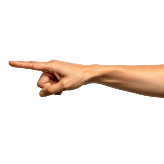 a person's hand pointing at something