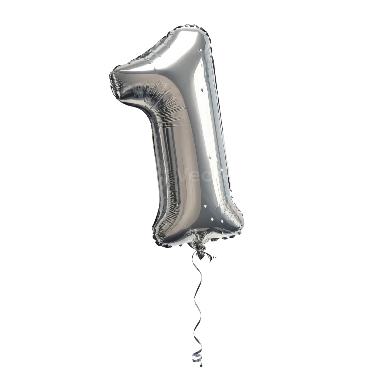 a silver foil balloon with the number 1 on it