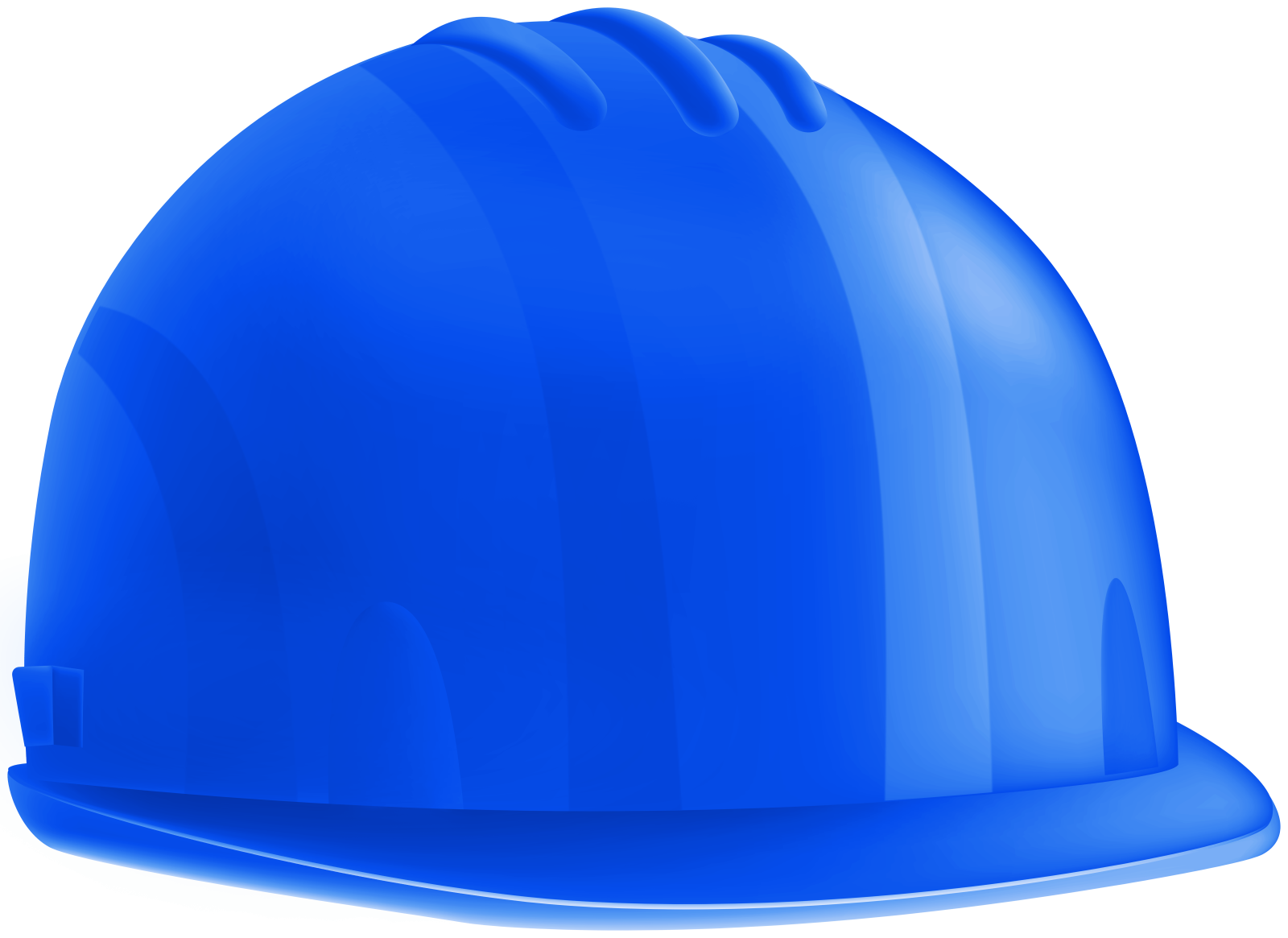 a blue hard hat