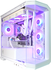 a white and purple computer case