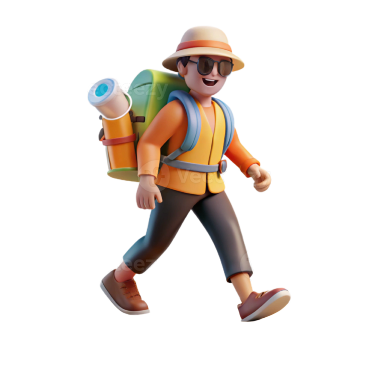 a toy figure of a man with a backpack