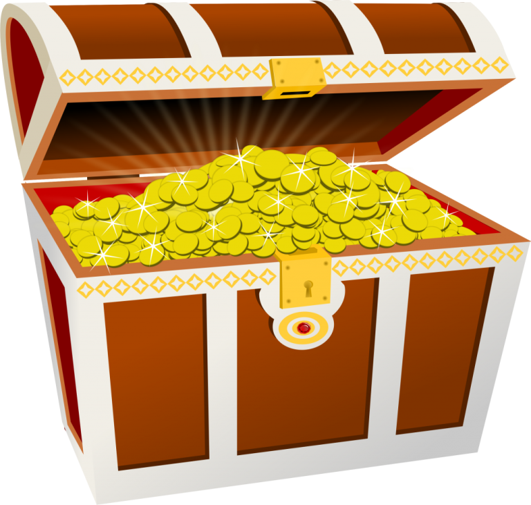 a chest full of gold coins