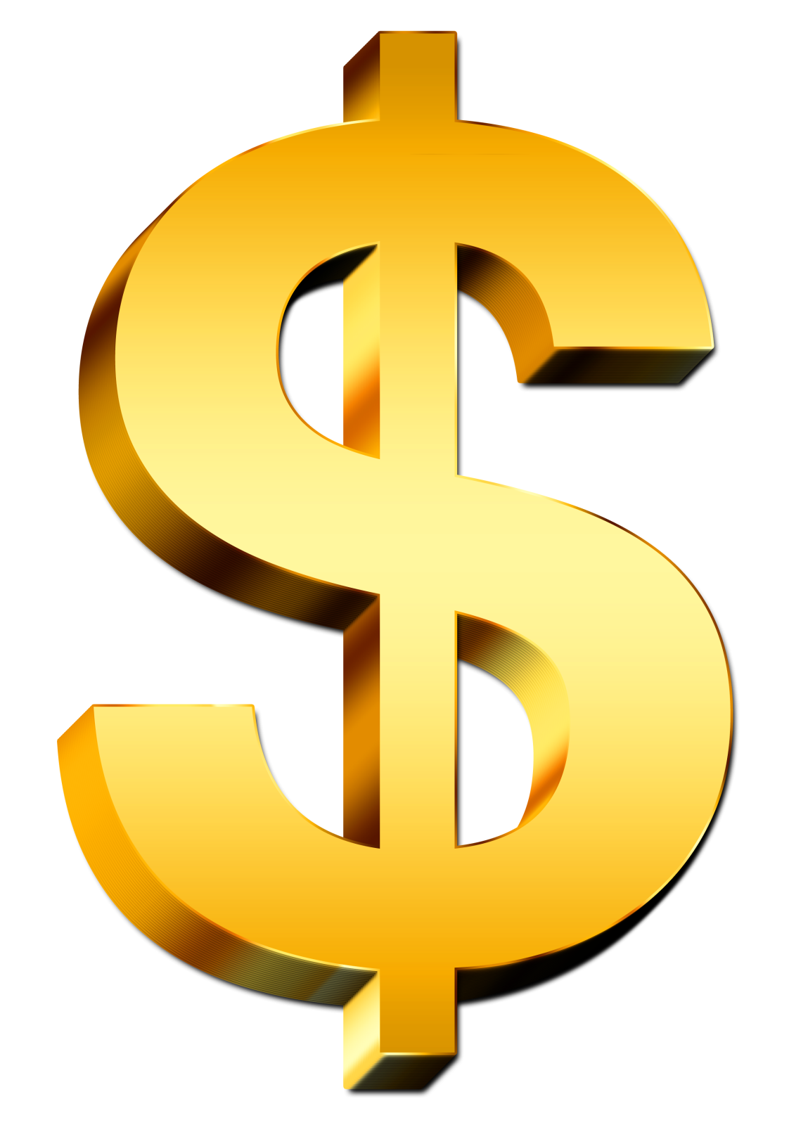 a golden dollar sign