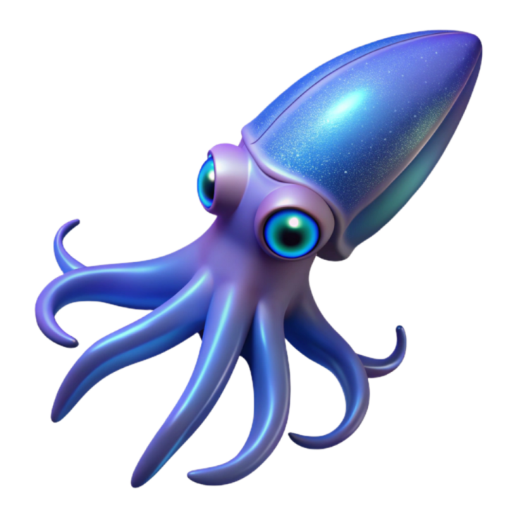 an image of an octopus with blue eyes