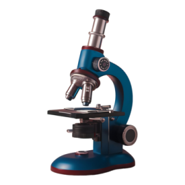 A microscope on a white background