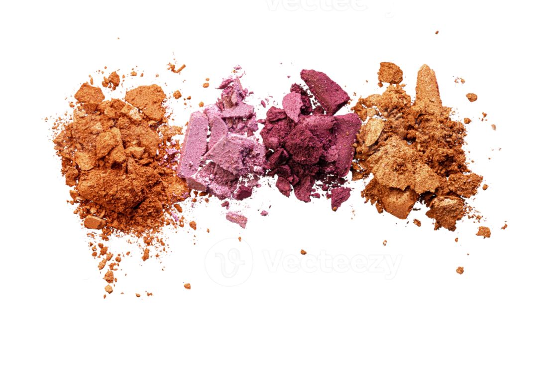 three different colored eyeshads on a white background