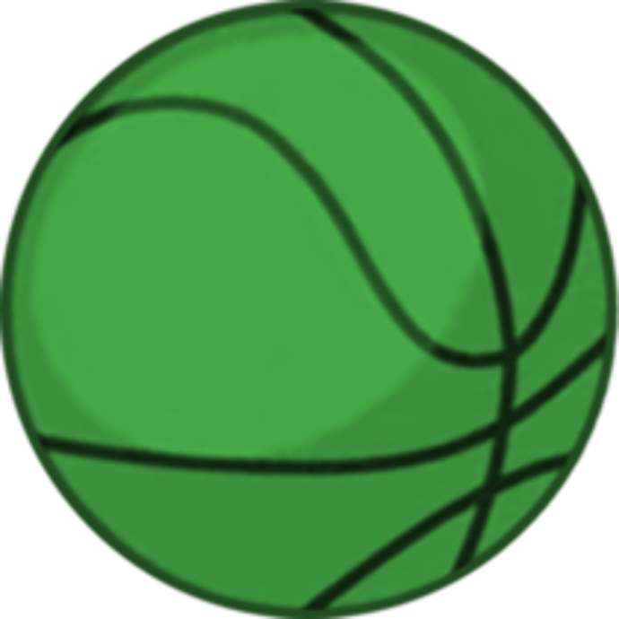 a green basketball ball on a white background