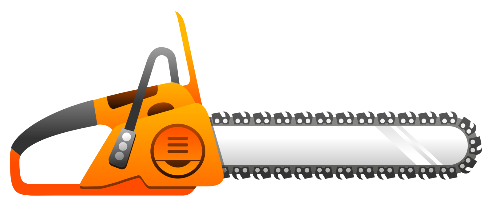 a chainsaw on a white background