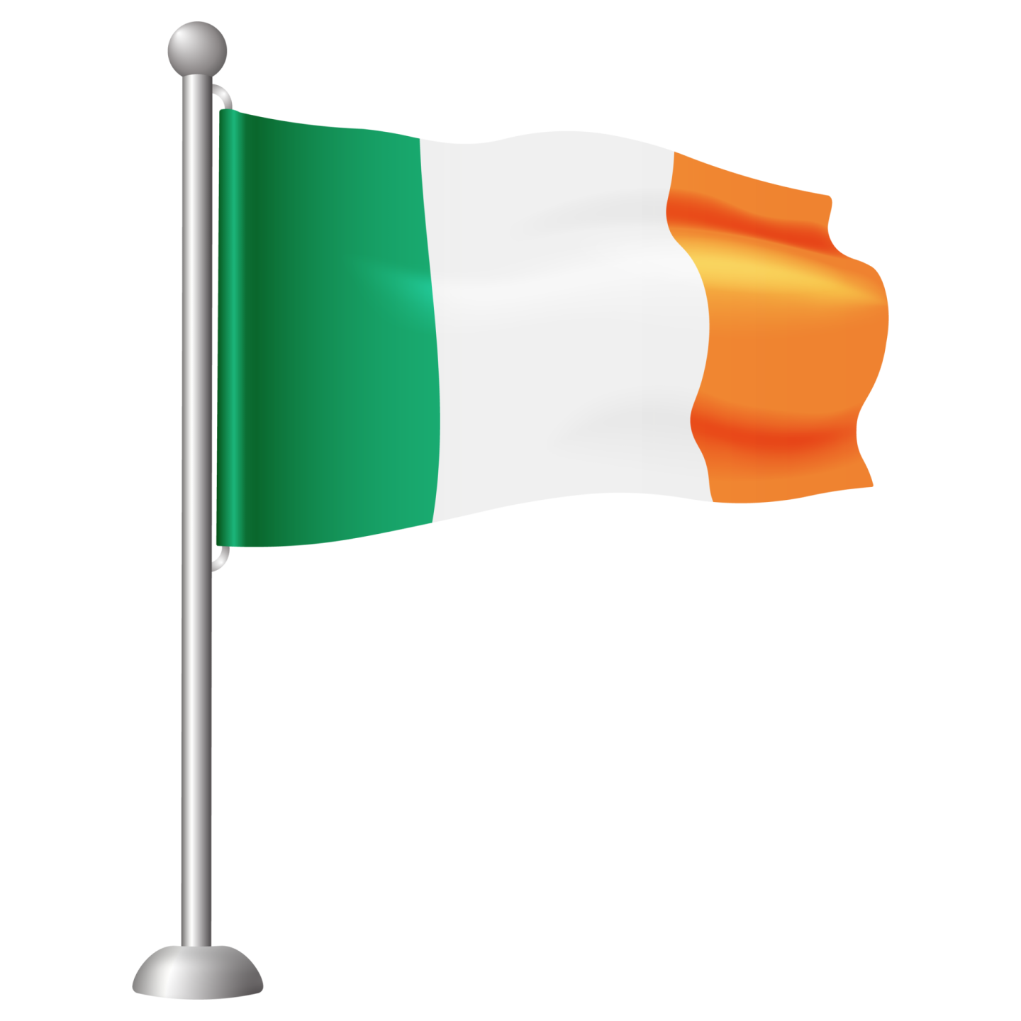 an irish flag on a pole