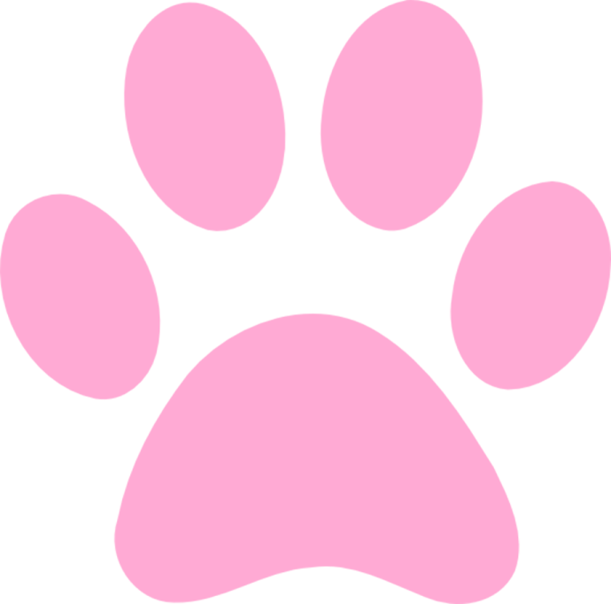 a pink paw on a white background