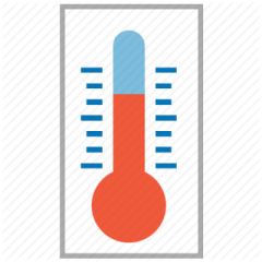 a thermometer on a white background