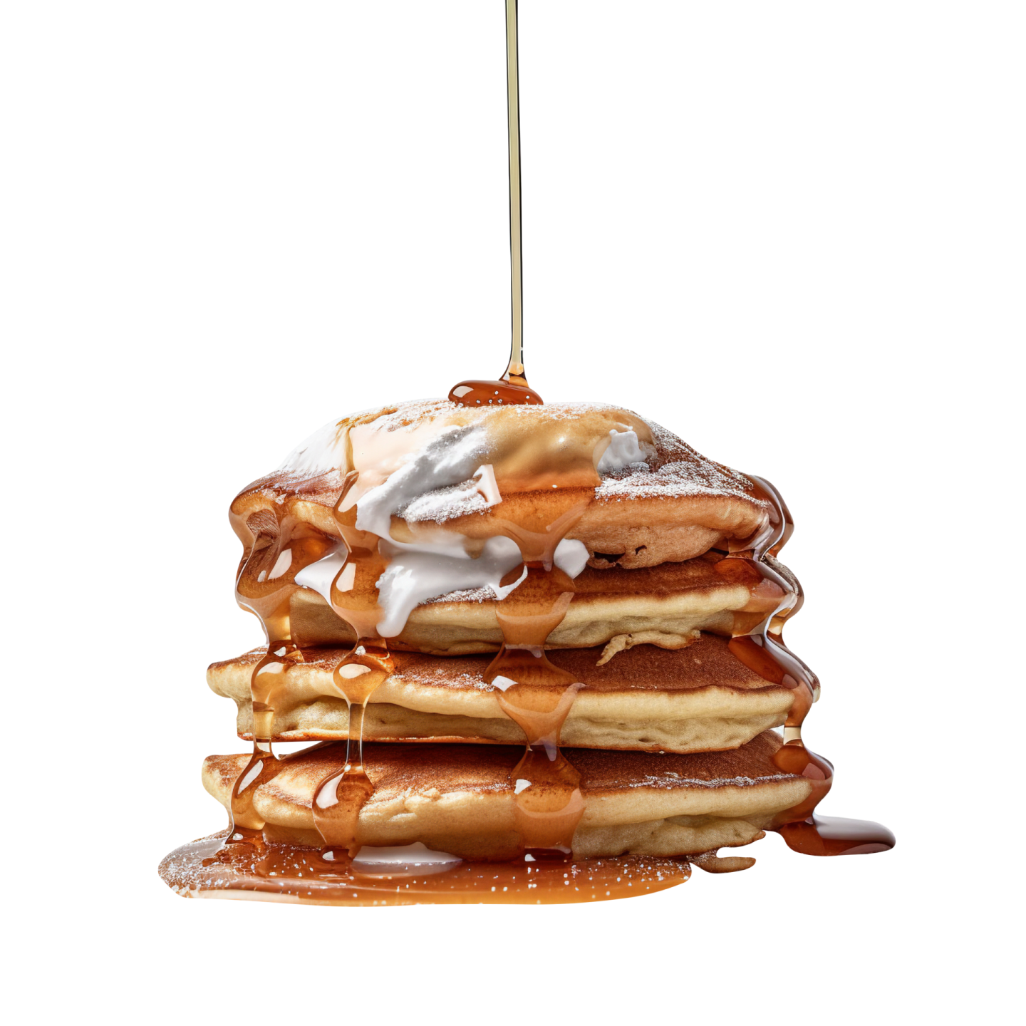 a stack of pancakes with syrup on top