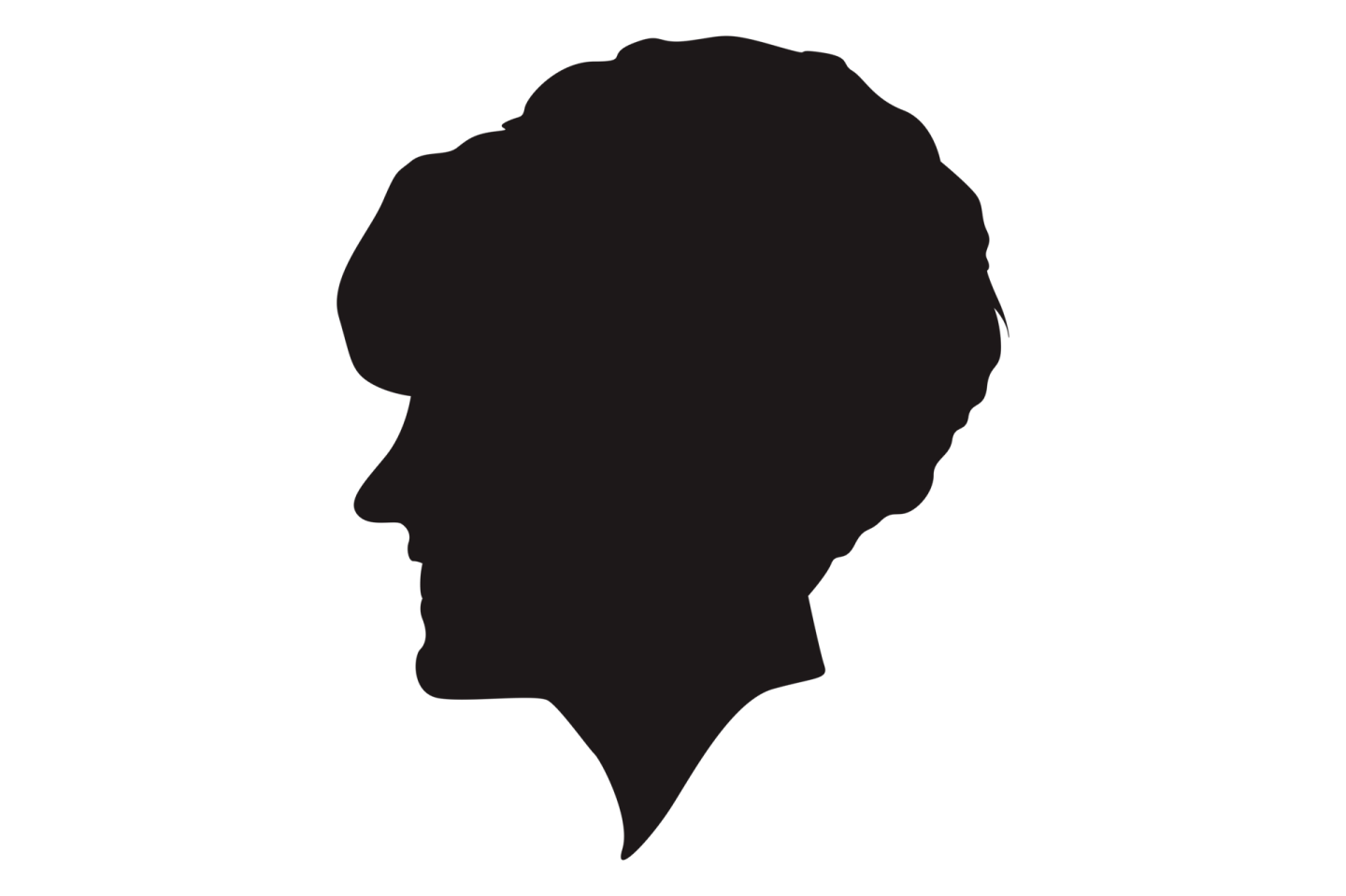 a black and white silhouette of a man's head