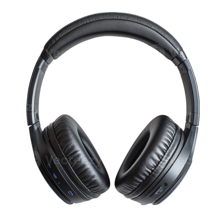 a pair of headphones on a white background