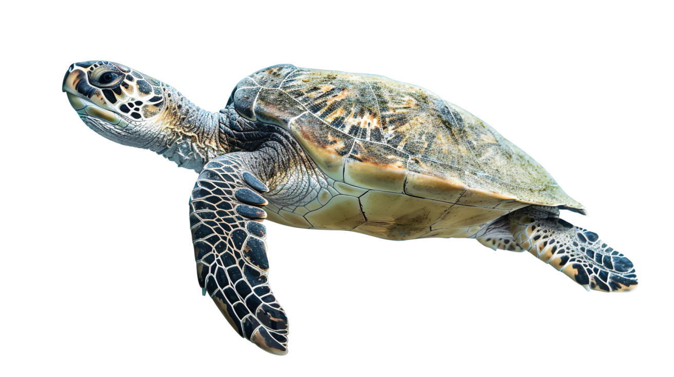 a green sea turtle swimming in the ocean