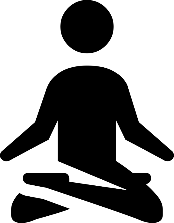 a black and white silhouette of a person doing yoga