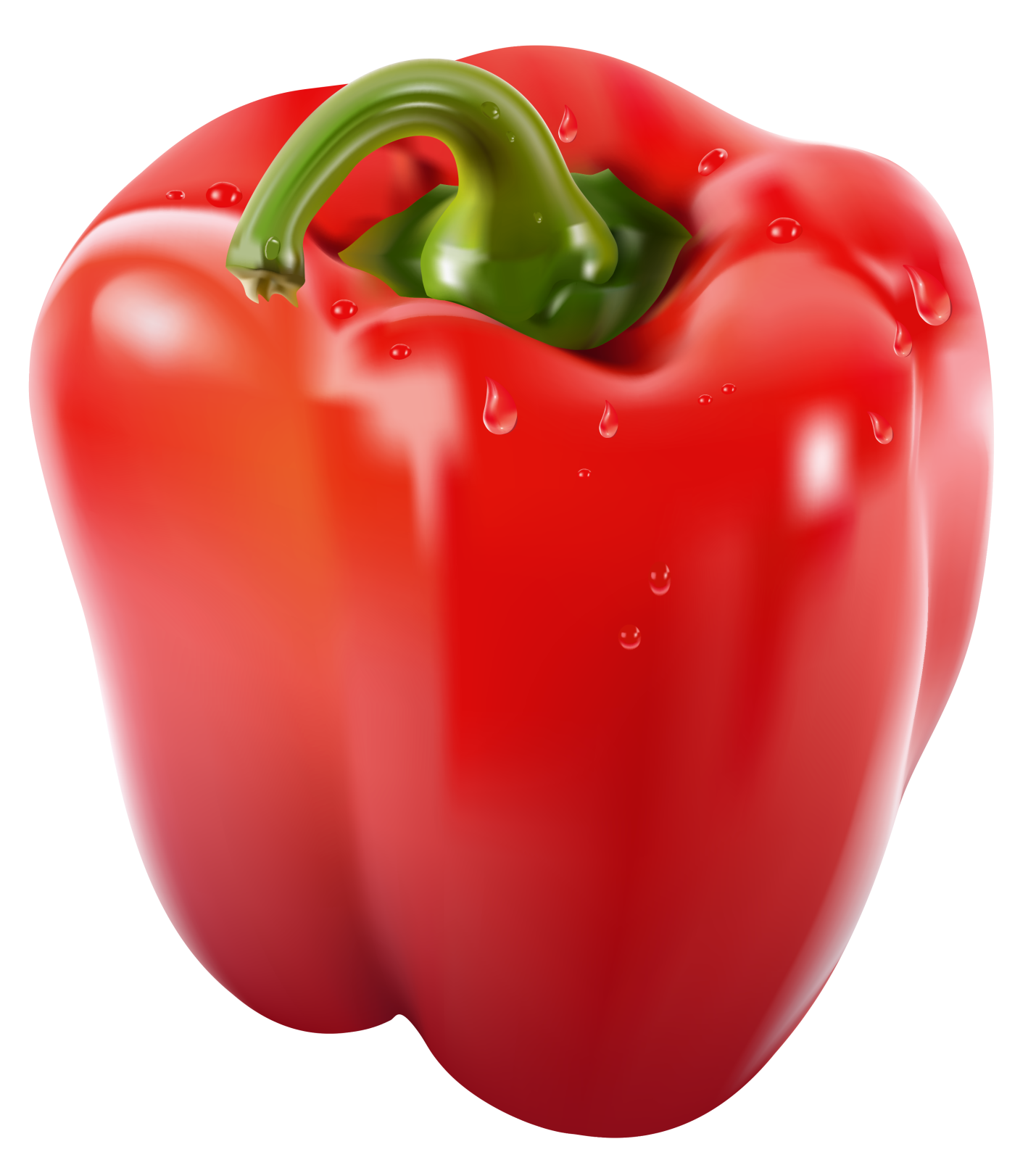 a red pepper with water droplets on it