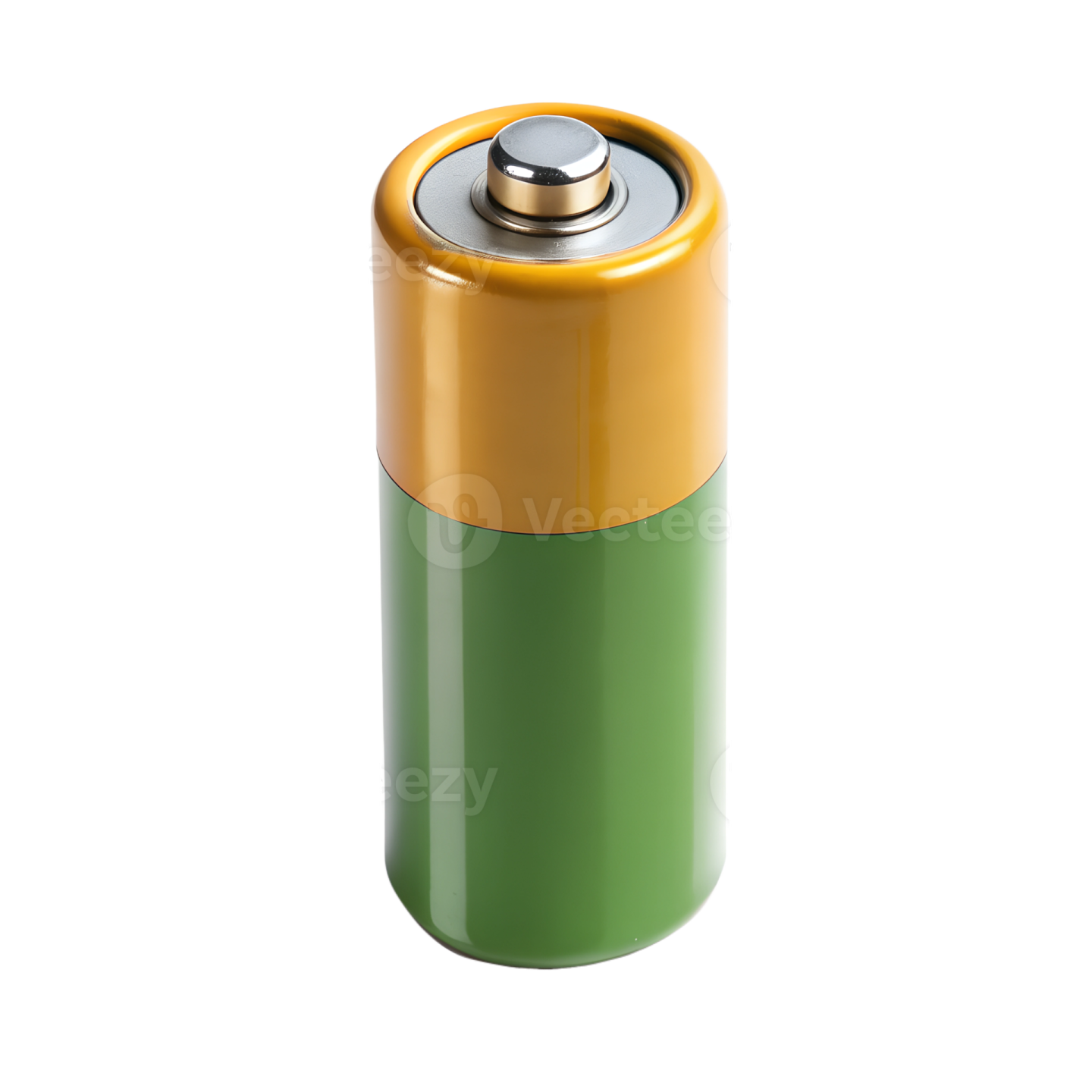 a green battery on a white background