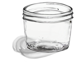 an empty glass jar with a lid
