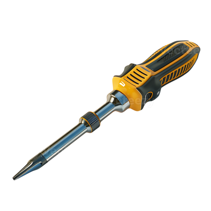 a drill with a yellow and black handle