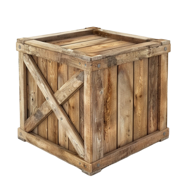 a wooden box with a cross on the top