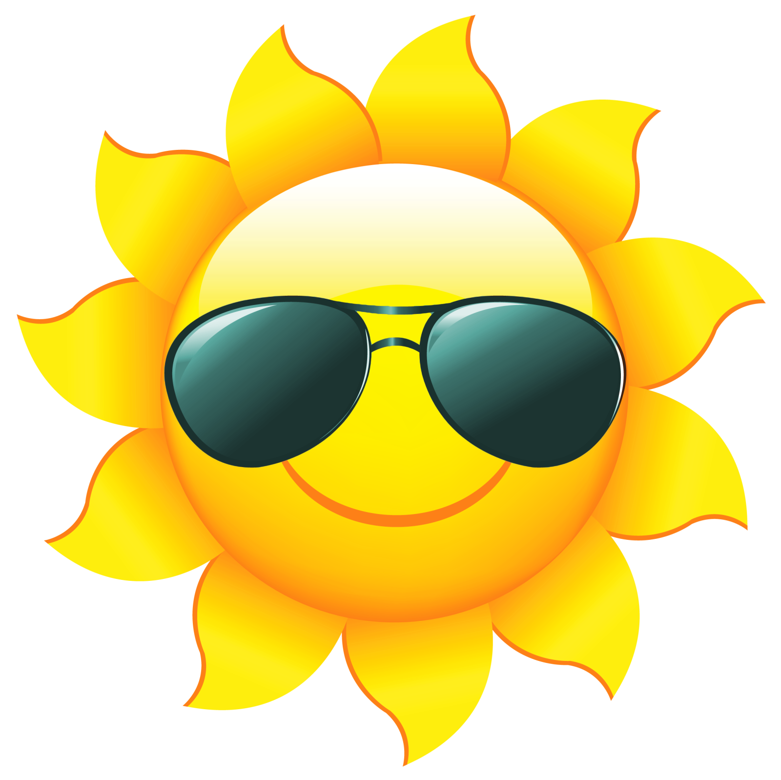 a sun with sunglasses on it