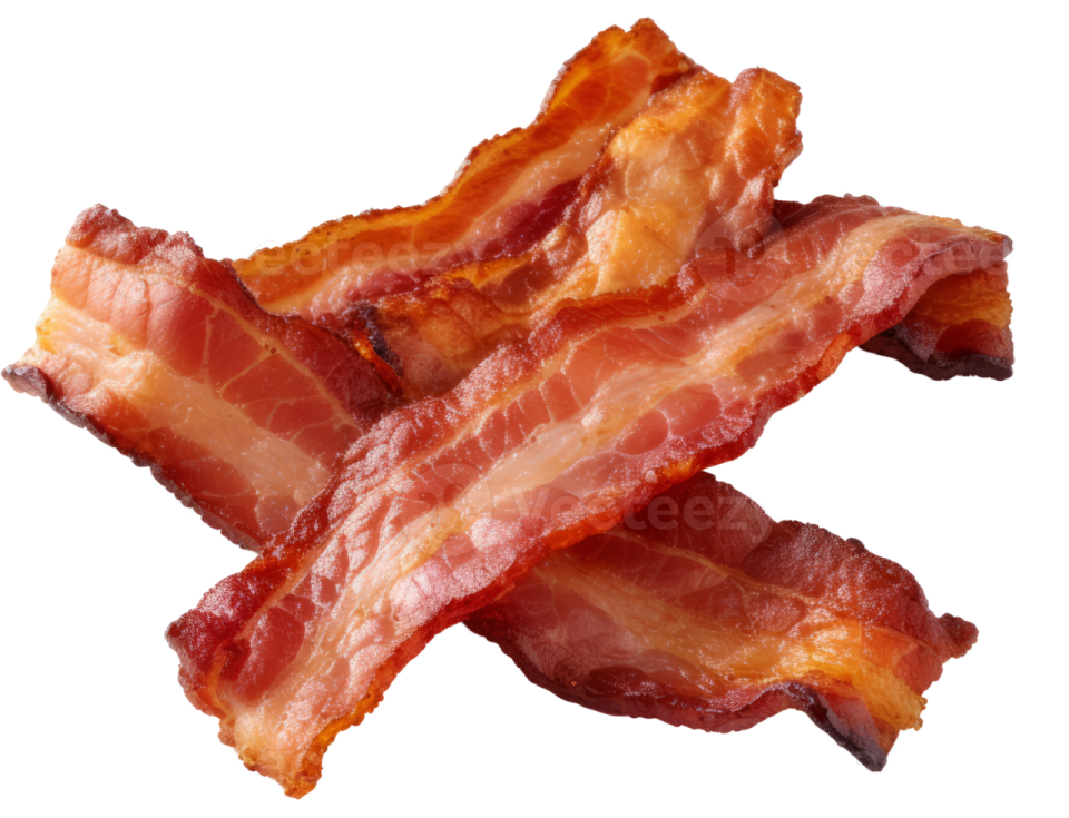 bacon on a white background