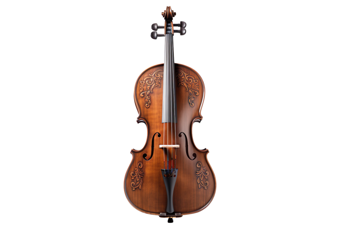 a violin on a white background