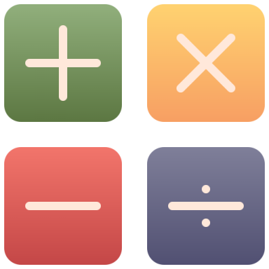 a set of four square icons with different colors