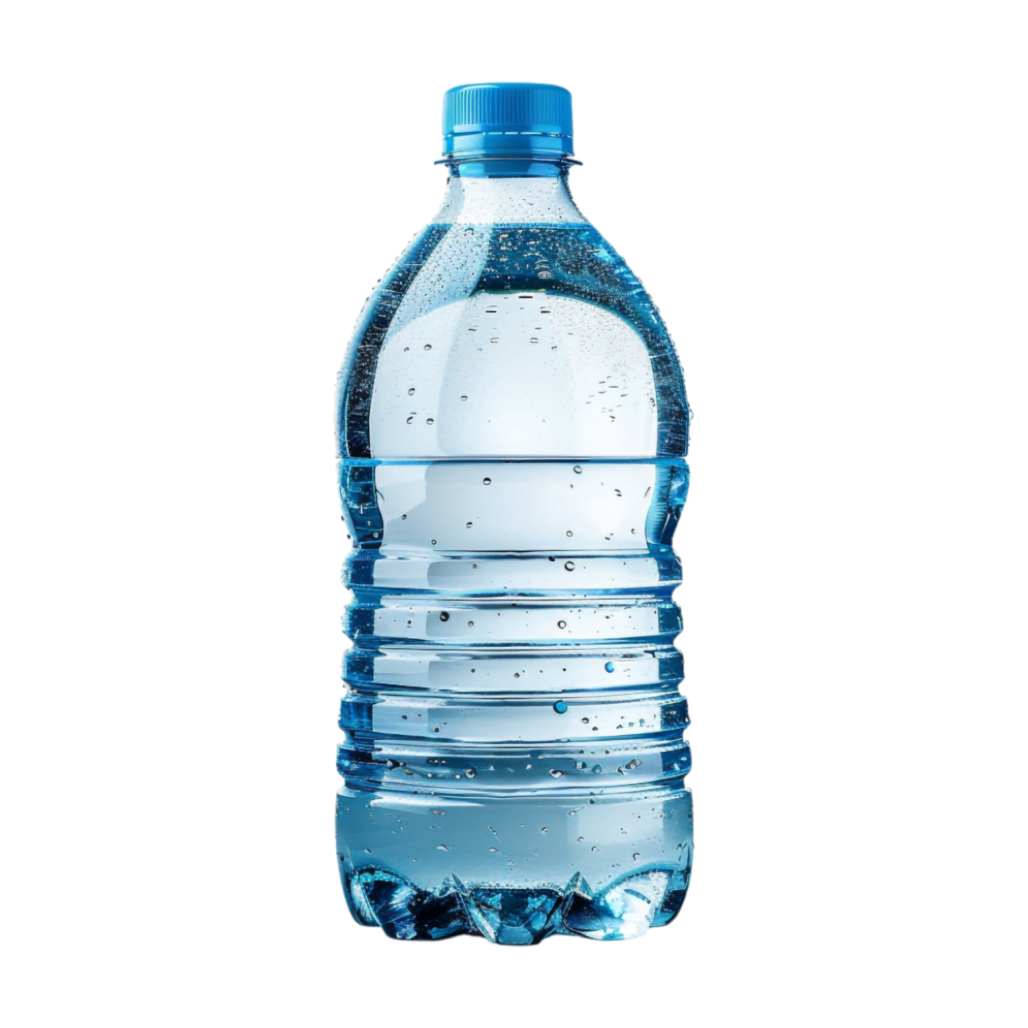 a bottle of water on a white background