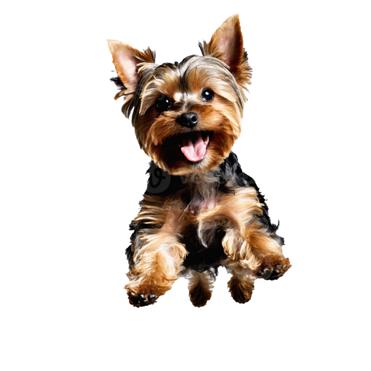 a small dog with its tongue sticking out