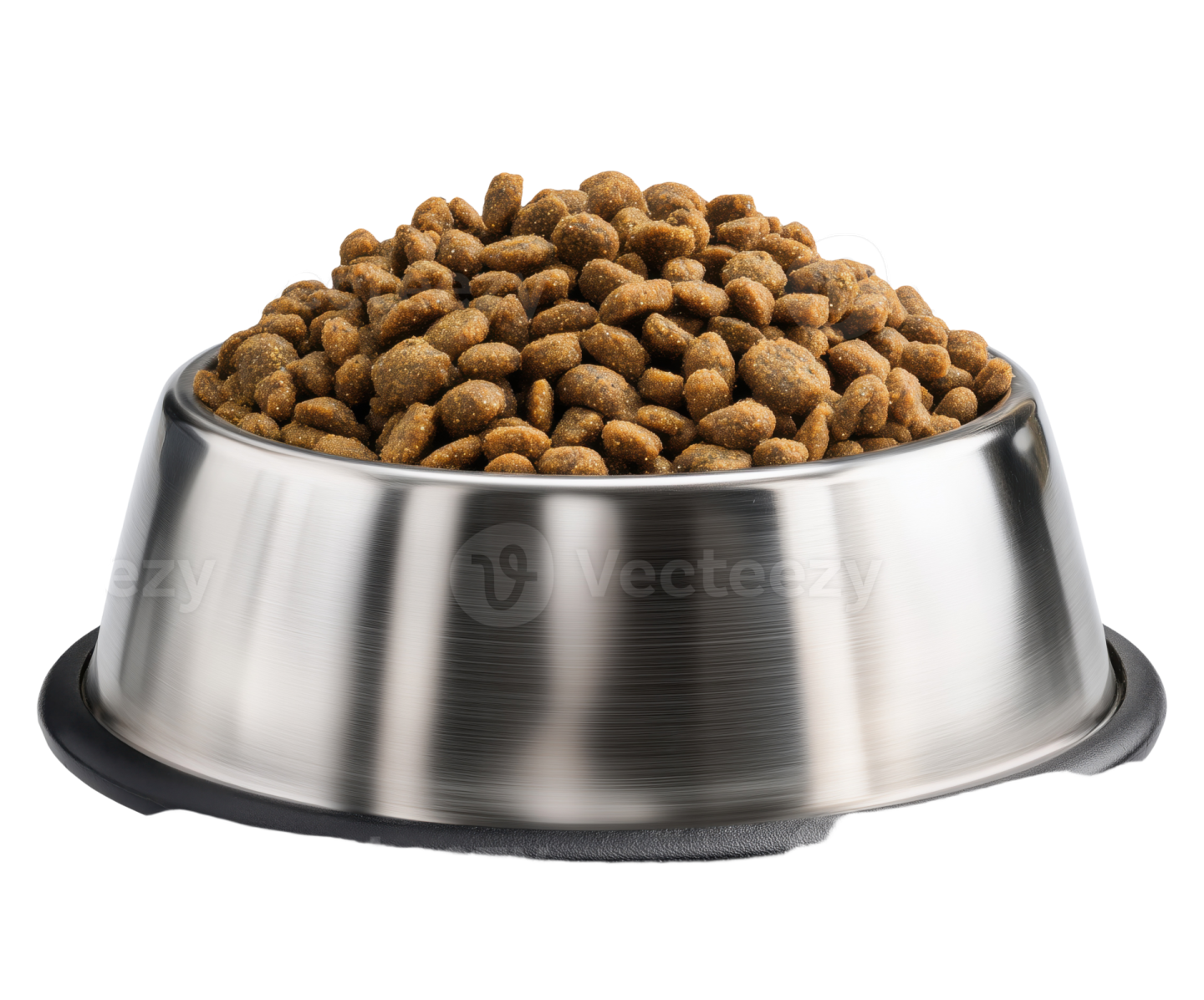 a bowl of dry food on a white background